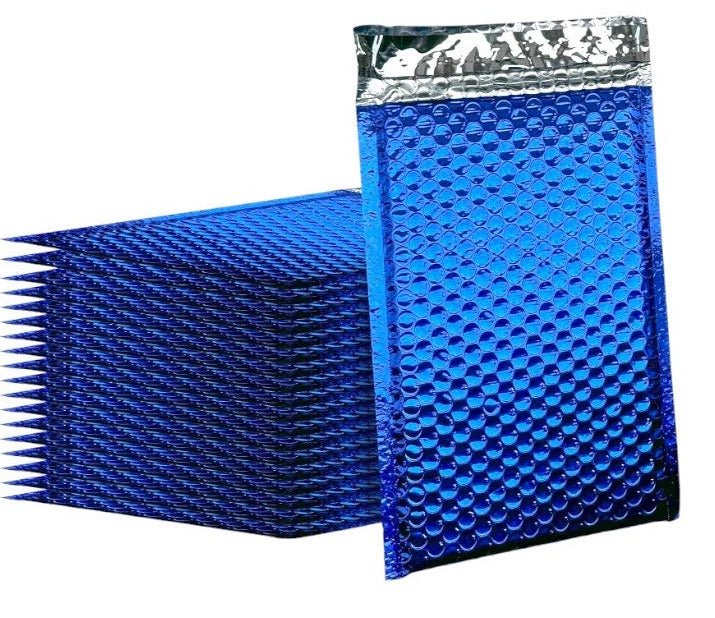 Royal Blue Metallic Bubble Mailers Size 6.5x10 Padded Envelopes - Shipping In Style