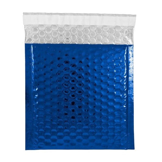 Royal Blue Metallic Bubble Mailers Size 6.5x10 Padded Envelopes - Shipping In Style