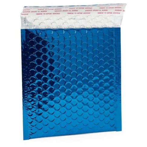 Royal Blue Metallic Bubble Mailers Size 6.5x10 Padded Envelopes - Shipping In Style