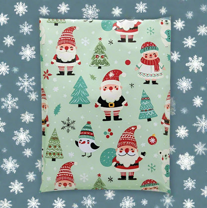 Santa Poly Mailers Size 10x13 Woodland Christmas Shipping Bags - Shipping In Style