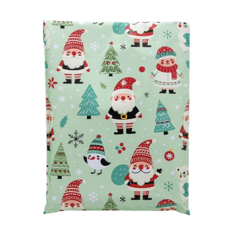 Santa Poly Mailers Size 10x13 Woodland Christmas Shipping Bags - Shipping In Style