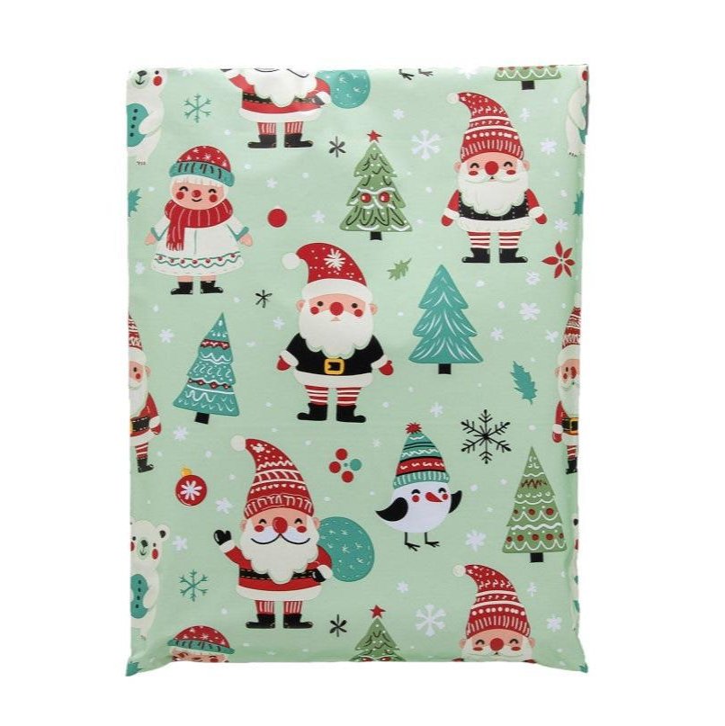 Santa Poly Mailers Size 10x13 Woodland Christmas Shipping Bags - Shipping In Style