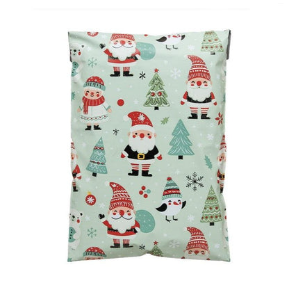 Santa Poly Mailers Size 7.5x10.5 Woodland Christmas Shipping Bags - Shipping In Style