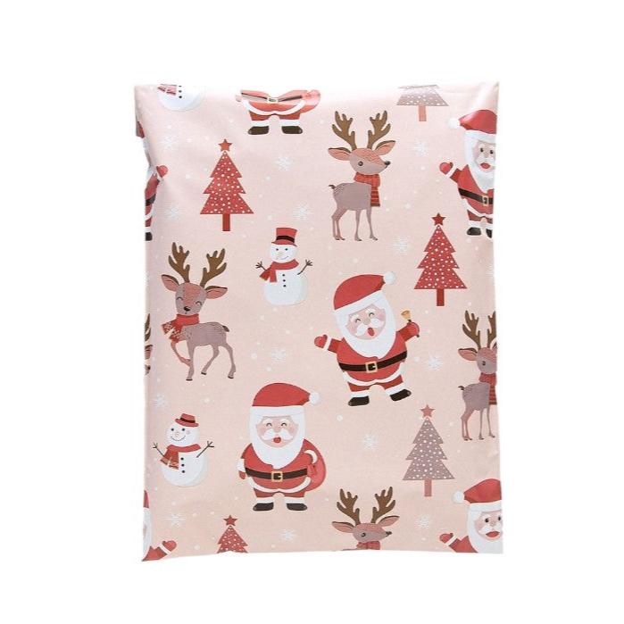 Santa & Reindeer Poly Mailers Size 10x13 Christmas Shipping Bags