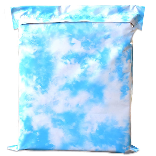 Sky Blue Tie Dye Cloud Poly Mailers Size 14x17 Colorful Shipping Bags - Shipping In Style