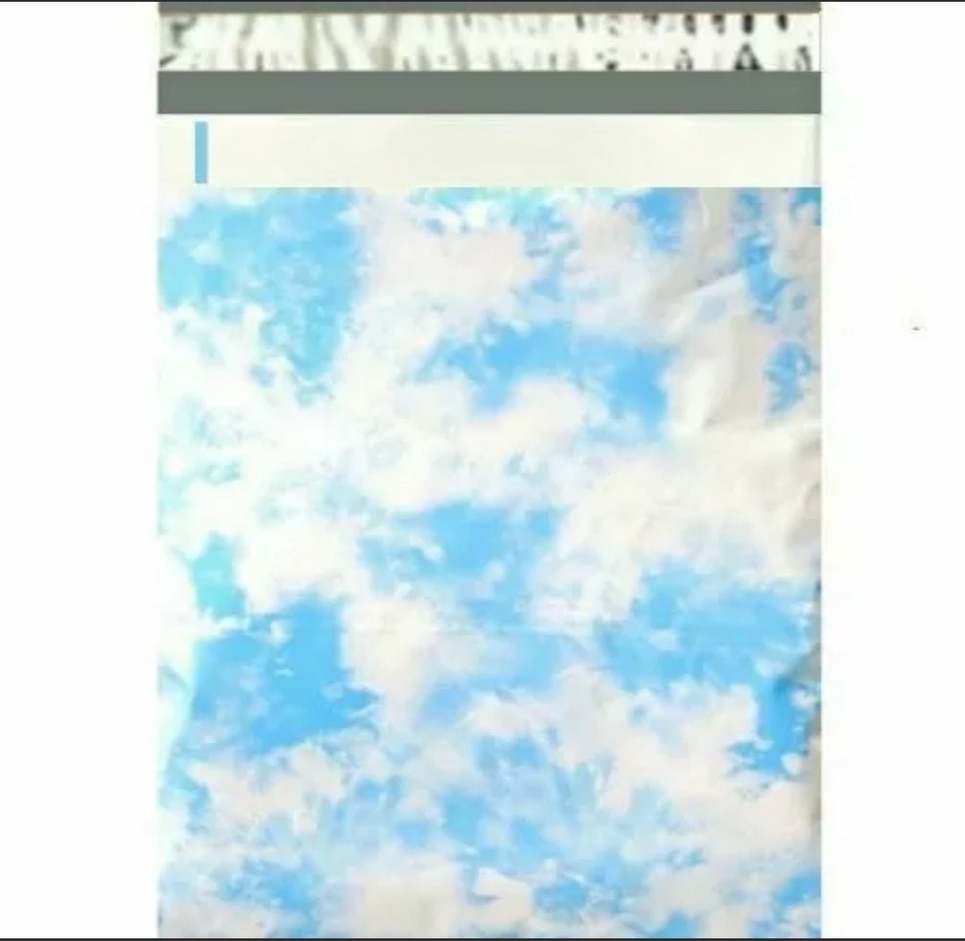 Sky Blue Tie Dye Cloud Poly Mailers Size 14x17 Colorful Shipping Bags - Shipping In Style