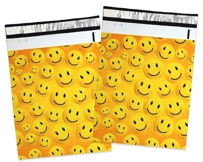 Smiley Face Poly Mailers Size 10x13 Emoji Shipping Bags - Shipping In Style