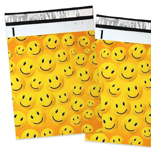 Smiley Face Poly Mailers Size 10x13 Emoji Shipping Bags - Shipping In Style