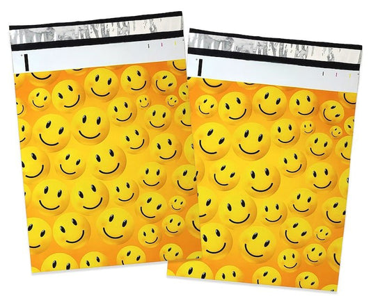 Smiley Face Poly Mailers Size 10x13 Emoji Shipping Bags - Shipping In Style
