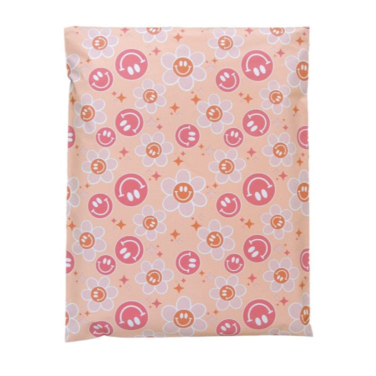 Smiley Daisy Poly Mailers Size 10x13 Colorful Shipping Bags