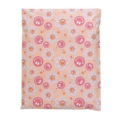 Smiley Daisy Poly Mailers Size 10x13 Colorful Shipping Bags