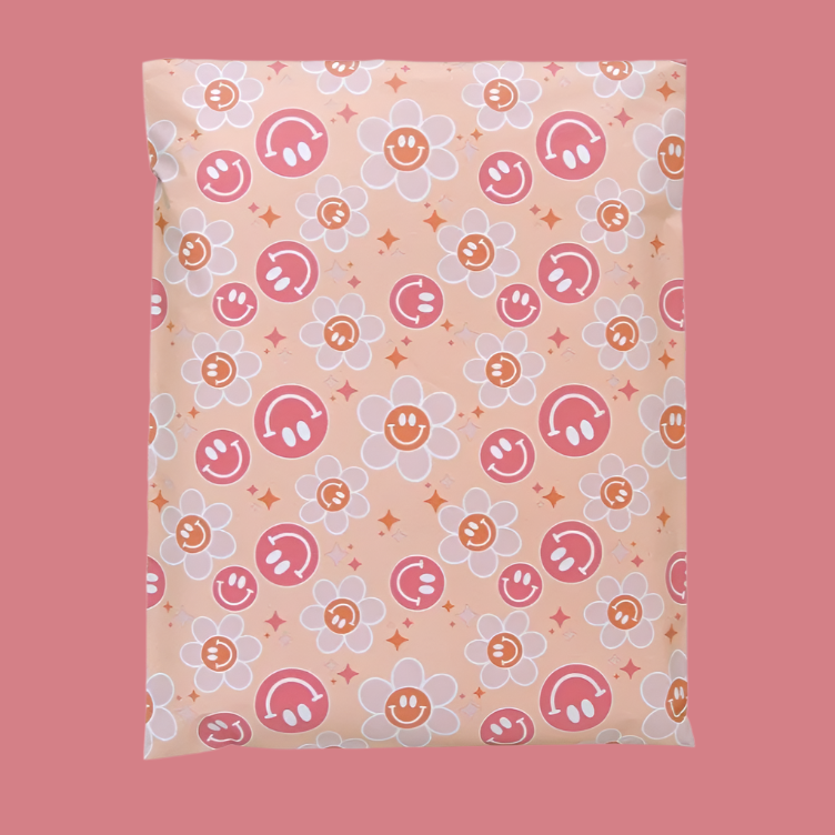 Smiley Daisy Poly Mailers Size 14.5x19