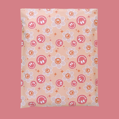 Smiley Daisy Poly Mailers Size 10x13 Colorful Shipping Bags