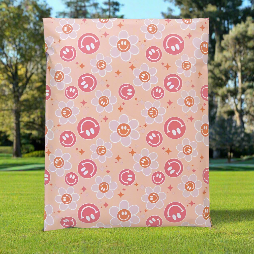 Smiley Daisy Poly Mailers Size 14.5x19