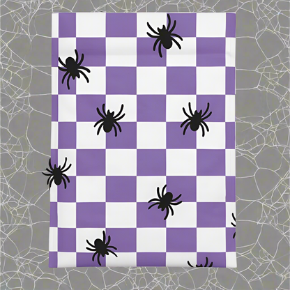 Spider Halloween Poly Mailers Size 6x9 Purple Check Shipping Bags