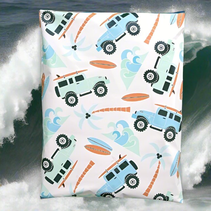 Summertime Poly Mailers Size 12x15.5 Camping Surfing Shipping Bags - Shipping In Style