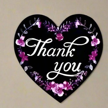 Thank You Stickers 1.5 inch 500 Count Per Roll Pink Flowers Heart Shaped Shipping Supplies - Shipping In Style