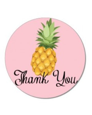 Thank You Stickers Pink Pineapple 2.5 inch 300 Count Per Pack - Shipping In Style