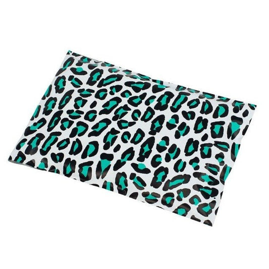 Turquoise Leopard Print Poly Mailers Size 19x24 Shipping Bags - Shipping In Style