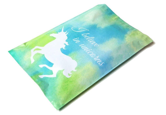Unicorn Tie Dye Blue Poly Mailers Size 10x13 Colorful Shipping Bags - Shipping In Style
