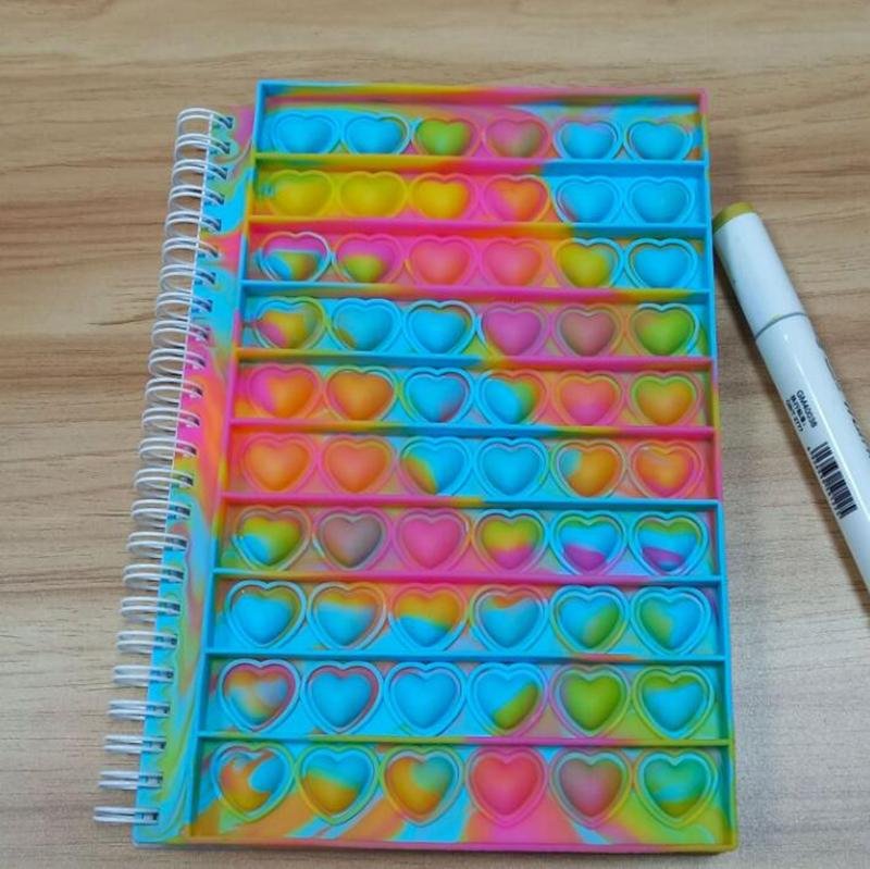 Valentine Heart Bubble Pop Fidget Spiral Notebook - Shipping In Style