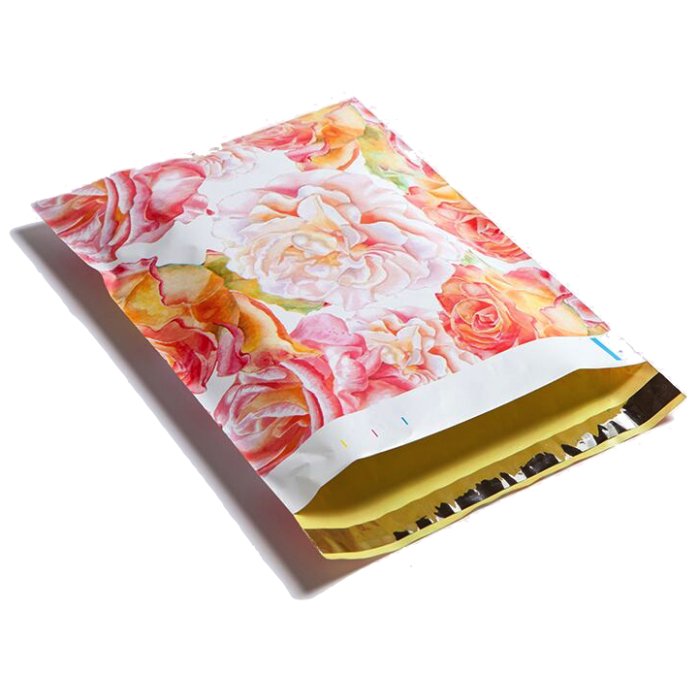 Watercolor Floral Flowers Poly Mailers Size 10x13 Colorful Shipping Bags - Shipping In Style