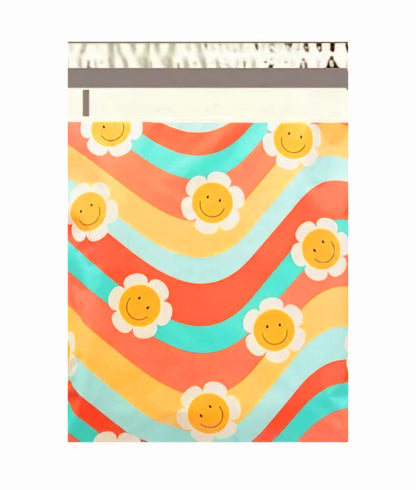 Wavy Daisy Poly Mailers Size 14x17 inch Spring Poly Mailers - Shipping In Style