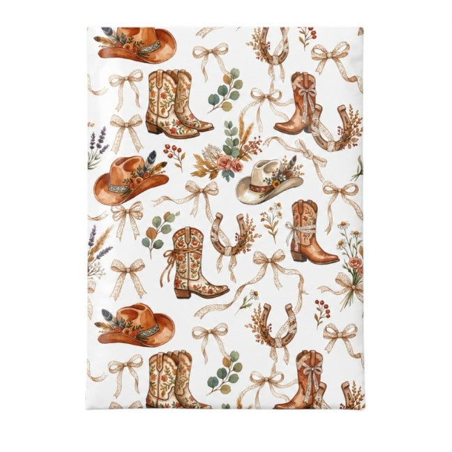 Western Cowgirl Boots & Bows Poly Mailers Size 14x17 Shipping Bags
