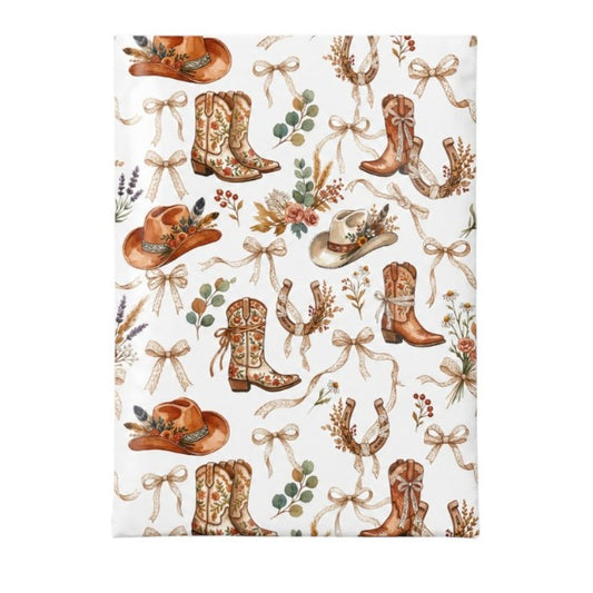 Western Cowgirl Boots & Bows Poly Mailers Size 10x13 Shipping Bags