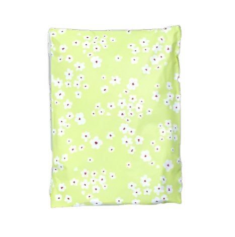 Wild Flowers Green Poly Mailers Size 10x13 Colorful Shipping Bags - Shipping In Style