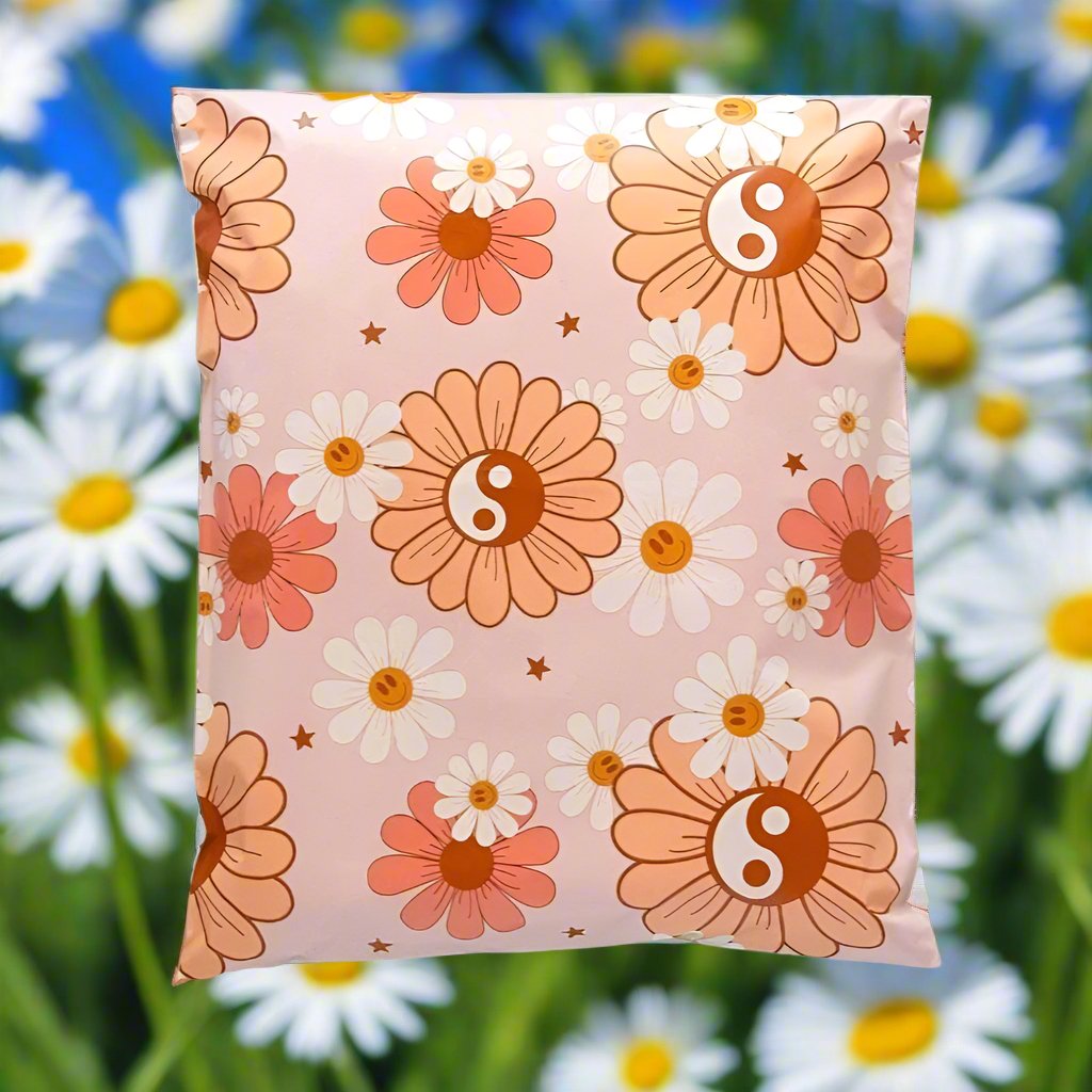 Yin Yang Daisy Poly Mailers Size 10x13 Shipping Bags - Shipping In Style