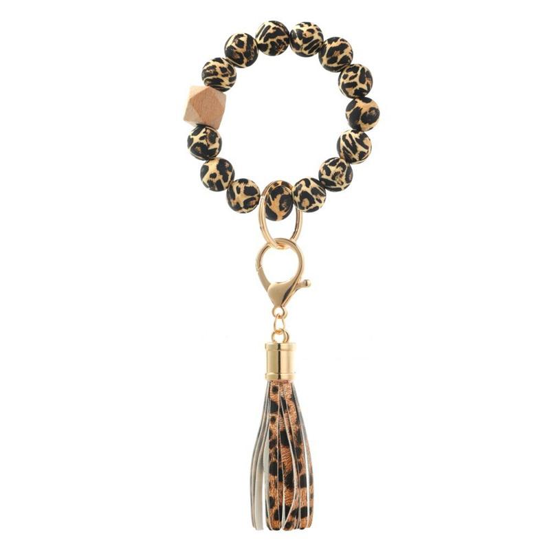 Wristlet Keychain Bracelet Silicone Beaded Key Chain