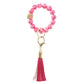 Wristlet Keychain Bracelet Silicone Beaded Key Chain